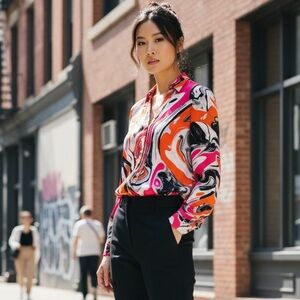 Yoana Baraschi top psychedelics swirl avant-garde top